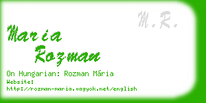 maria rozman business card