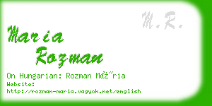 maria rozman business card